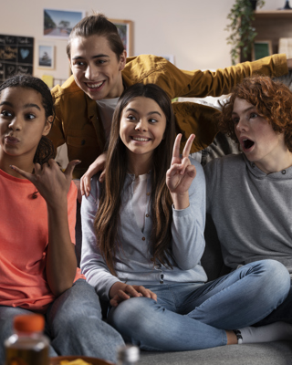 Group of teenagers having fun