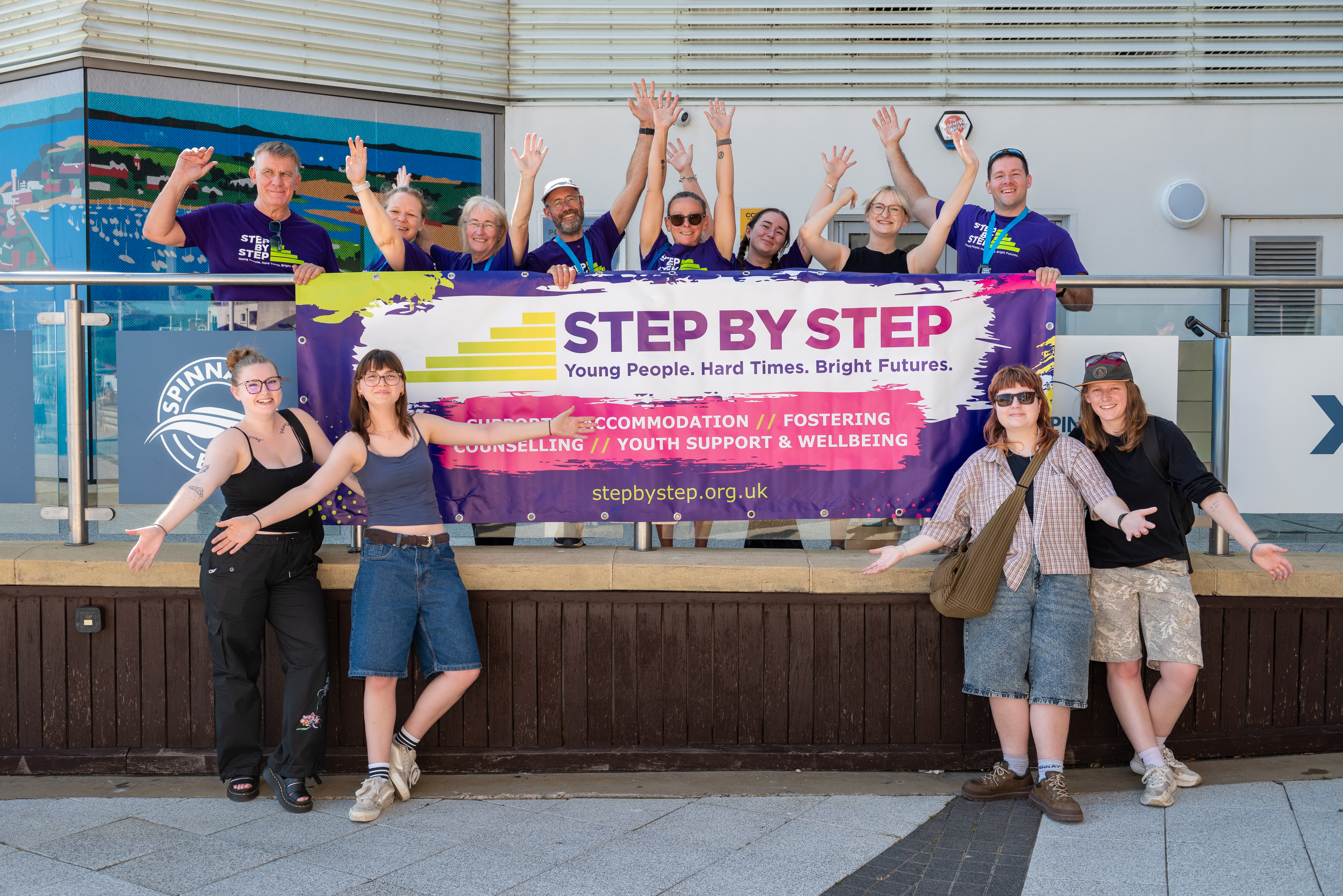 Group shot of Step by Step abseilers