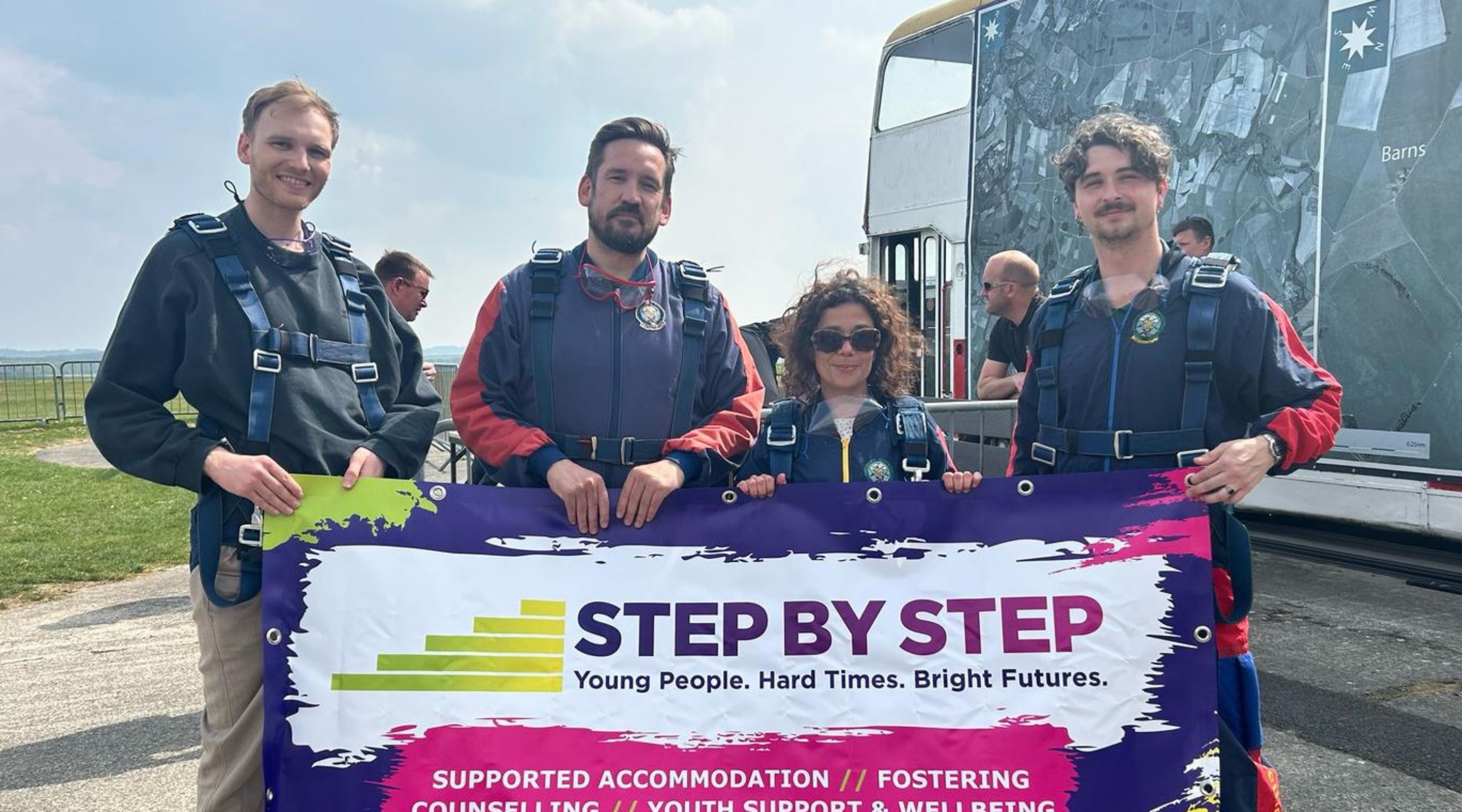 Brave Skydivers Jump for Step by Step