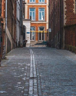 Closeup Shot Residential Buildings Empty Streets