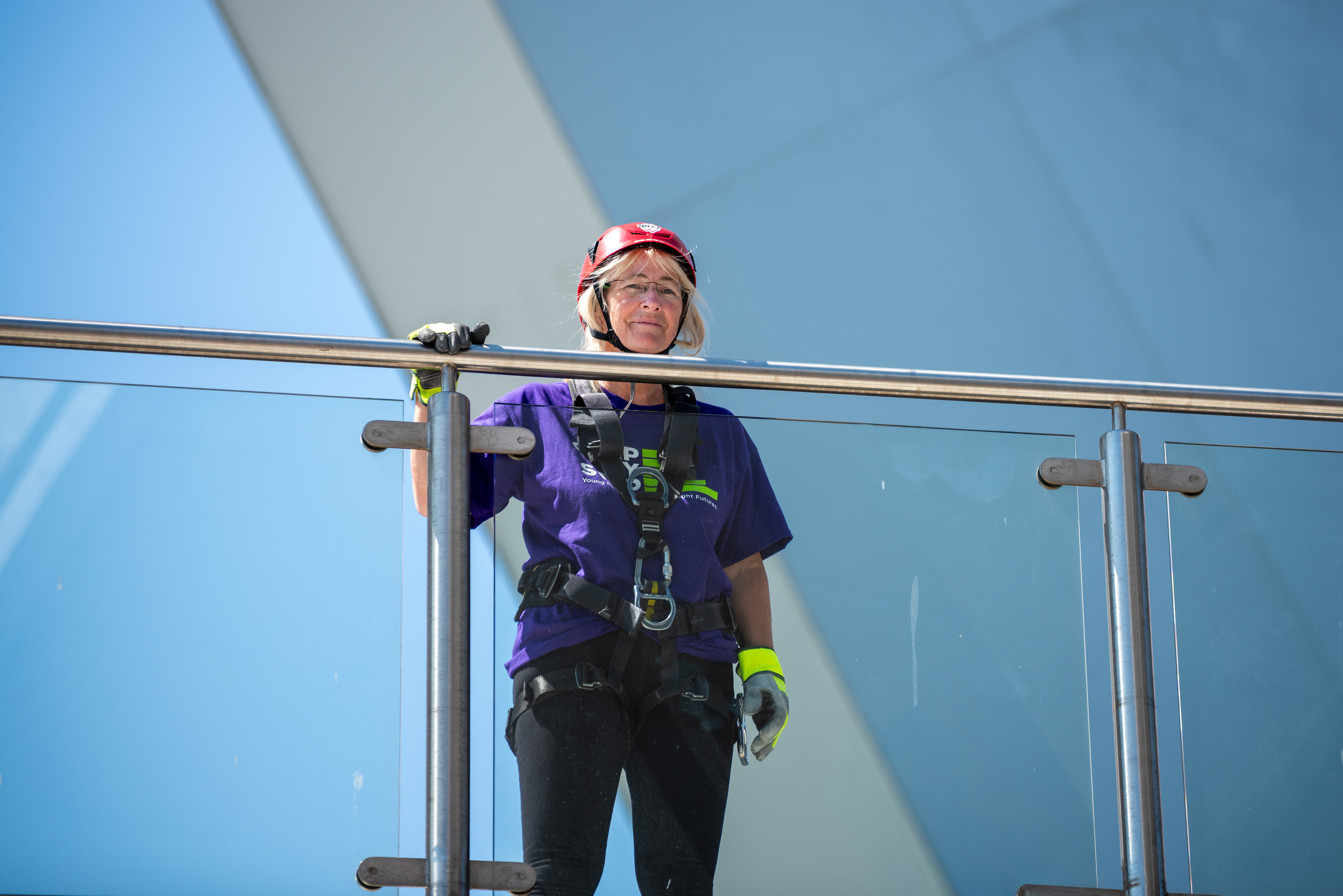Step by Step CEO Debbie Moreton waiting to abseil