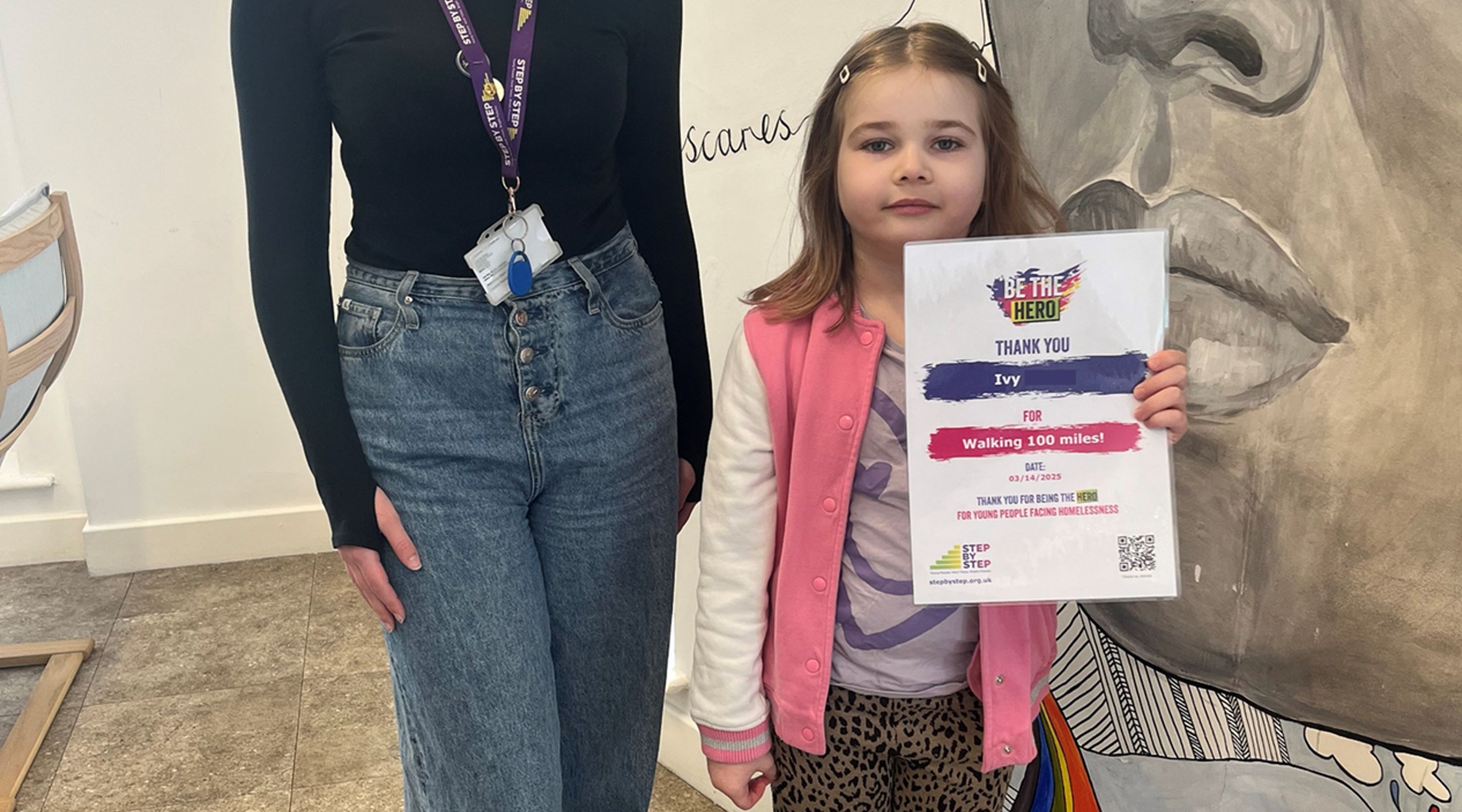 Ivy Walks 100 Miles for Step by Step