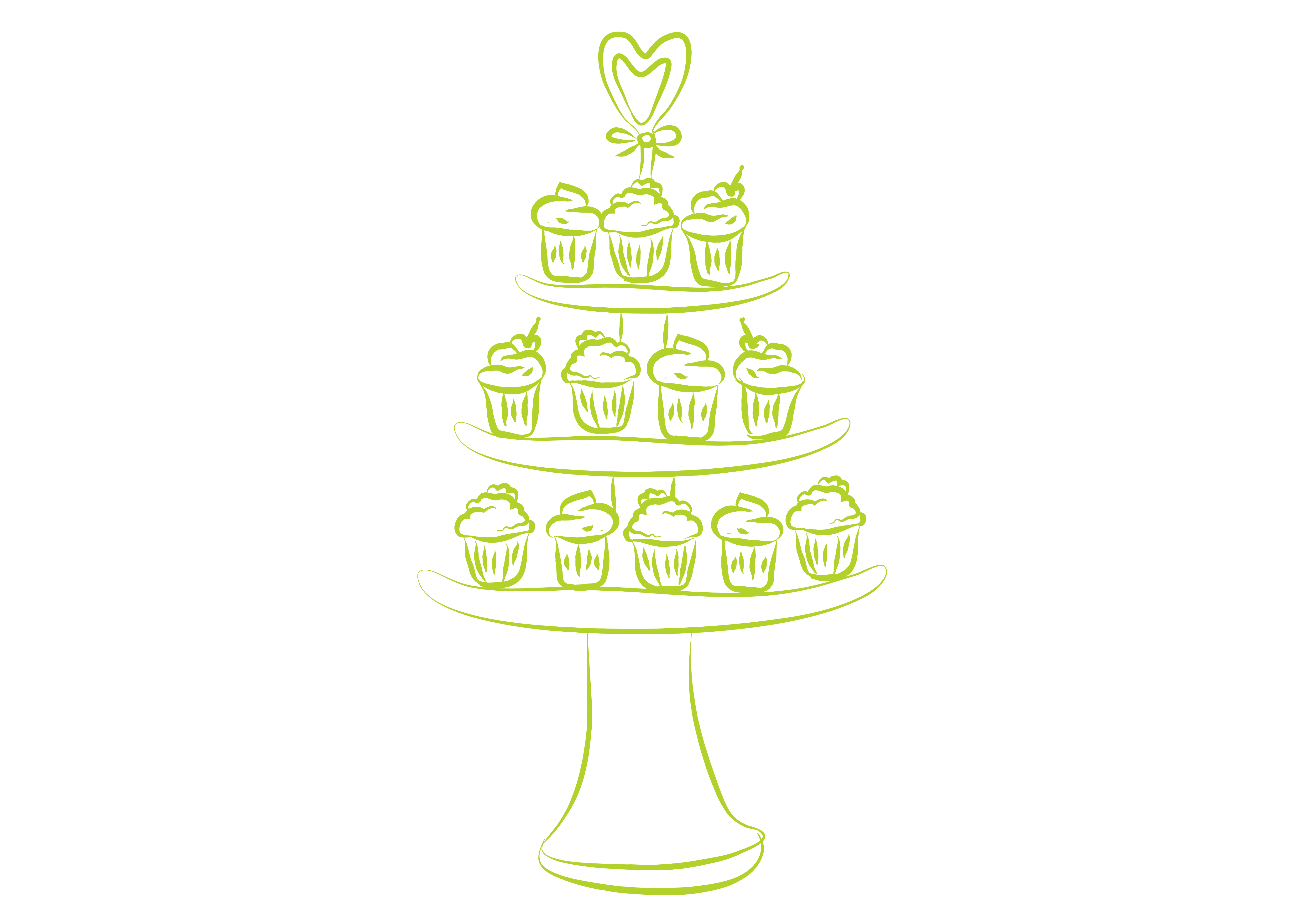 Afternoon tea cake stand illustration
